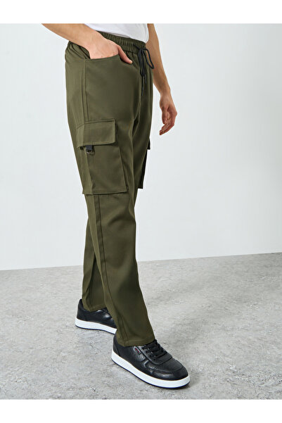 Take Two By Styli Men Khaki Pocket Cargo Pants with Drawstring