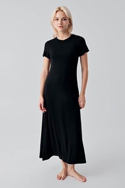 Artış Rochie cu mânecă scurtă, lungă, basic confortabilă, casual, material el...