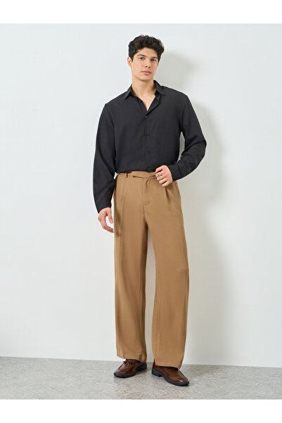 Take Two By Styli Men Copper Slant Pocket Pleated Straight Leg Pants