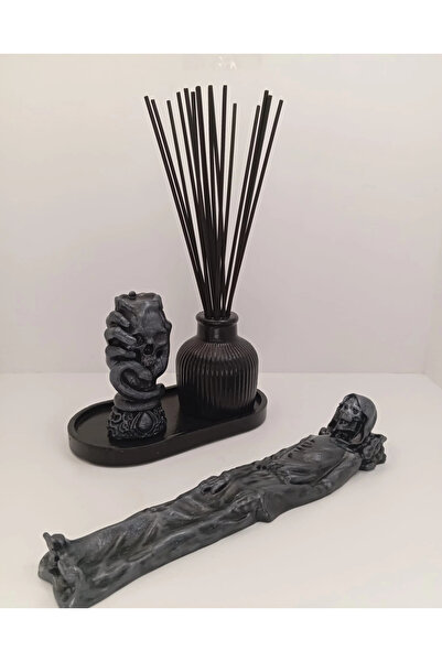 TEDİSANAT Buhur Bekçisi Kuru Kafa Çubuk Tütsülük + 3’lü Vazo Set | Dekoratif ...