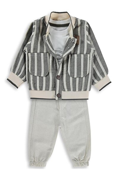 Concept. طقم كونسبت جاكيت 3 قطع للأعمار من 6-18 شهرًا - كاكي للأعمار من 9-12 ...