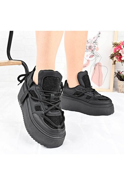 Tmall Pantofi sport pentru femei, - Piele cu strasuri, D1500, Negru