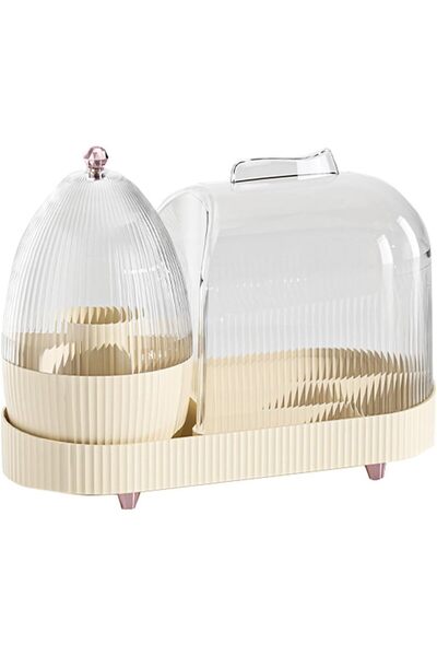 Arabest Makeup Organizer with Lid,Rotating Display Stand, Cosmetic Display Ca...