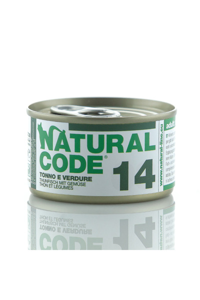 Natural Code طعام رطب للقطط بنكهة التونة والخضراوات، 85 غرام