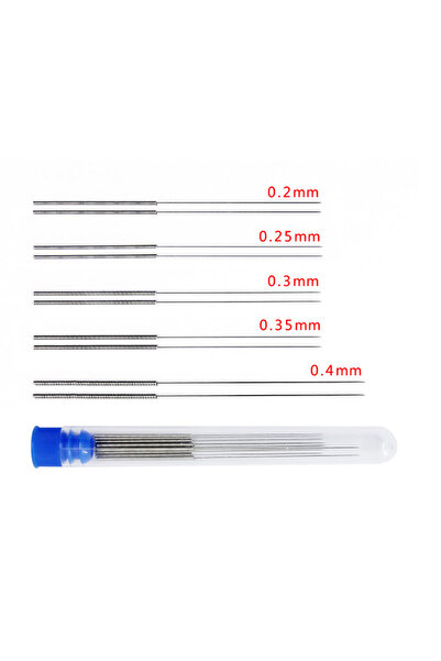 ROBİZ Nozül Temizleme İğnesi 10 Adet 0.2mm 0.25mm 0.3mm 0.35mm 0.4mm 3D Yazıc...