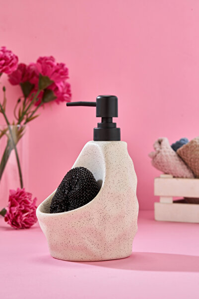 Cooker 650 ml Ceramic Liquid Soap Dispenser with Sponge Holder Ckr3558