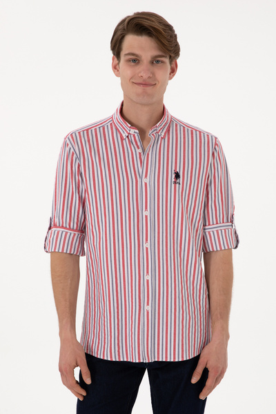 U.S. Polo Assn. Men's Shirt With Patterned And Embroidered Logo