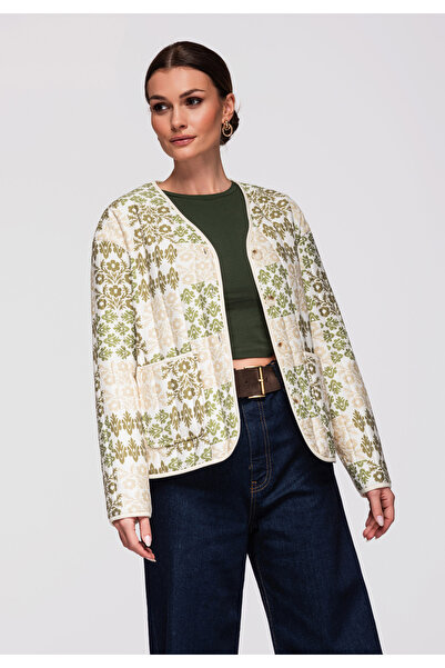 OMBRE Women's Elegant Jacket OW-JALP-0126 Beige/khaki