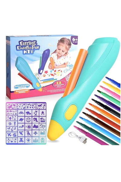 OEM Creion inteligent de imprimare 3D, cu 12 carioci si sabloane, incarcare U...