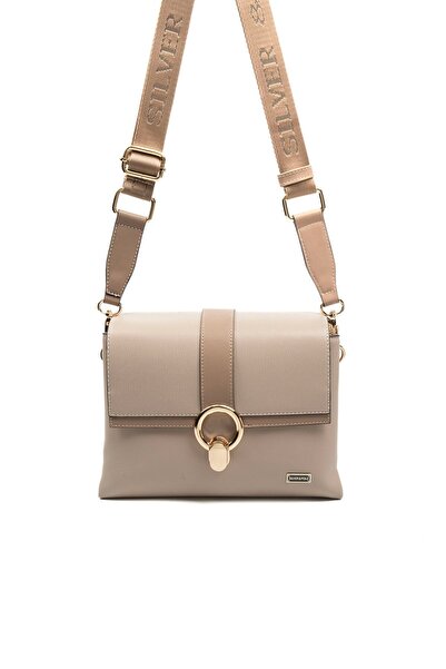 Silver Polo فضي وبولو SP1275 للنساء حقيبة عابرة للجسم بلون بيج داكن-لاتيه