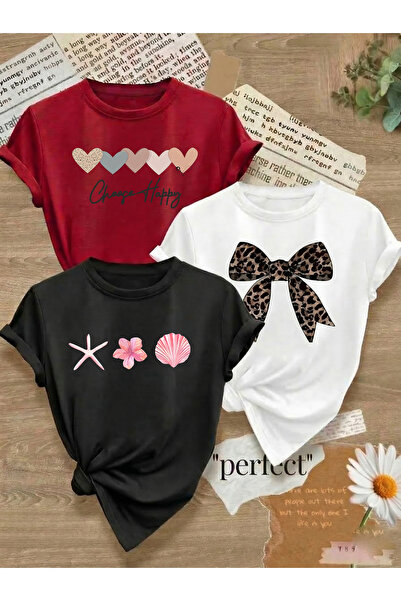 Trend Sizde Μπλουζάκι Unisex με τύπωμα με τρία διαφορετικά σχέδια, καθημερινό...