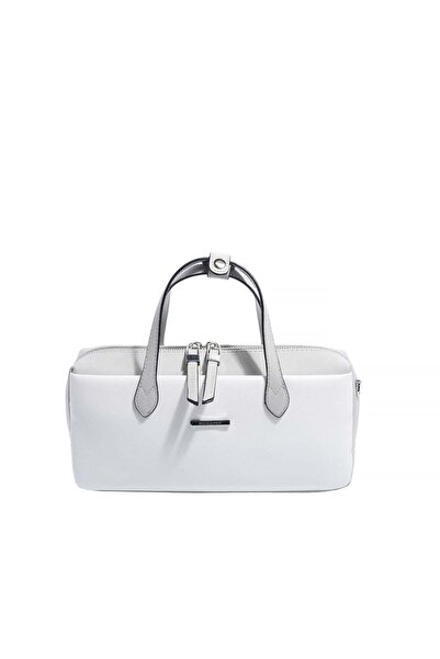 Silver Polo Silver & Polo Sp1276 Women's Clutch Bag Plain White-Grey