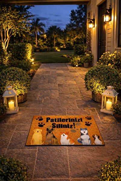 esnature Dog Pattern Wipe Your Paws Written Doormat 45X70 cm