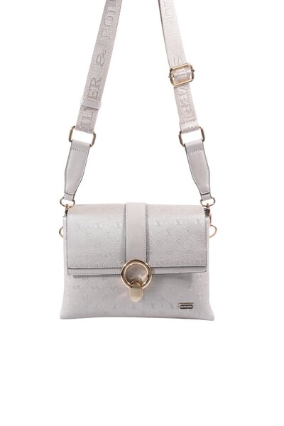 Silver Polo Silver & Polo SP1275 Γυναικείο Τσάντα χιαστί Με λογότυπο Μπεζ-Σκο...