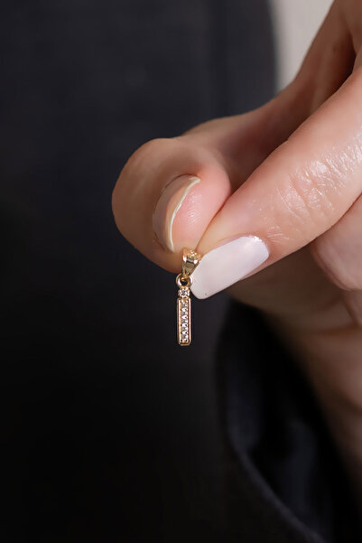 Bayar Gold 14 Ayar Altın İ Harf Zirkon Taşlı Kolye Ucu