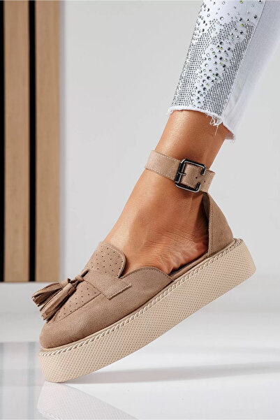 Zaira Women's beige casual shoes made of eco- Leather Aryan #24610