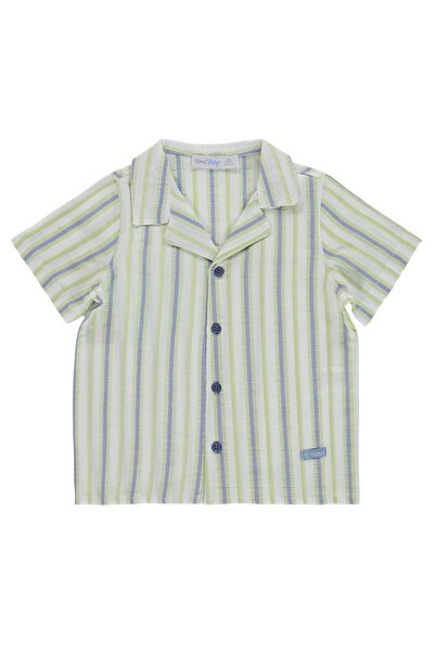 ZEYNEVA Timo Men's Striped Holiday Collared Shirt 2-5 Years - Green