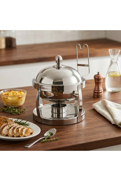 Maxima سخان بوفيه هندي دائري عالي الجودة ومقاوم للصدأ مصنوع من الفولاذ بسعة 4...