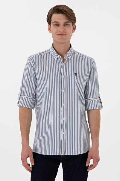 U.S. Polo Assn. Men's Shirt With Patterned And Embroidered Logo