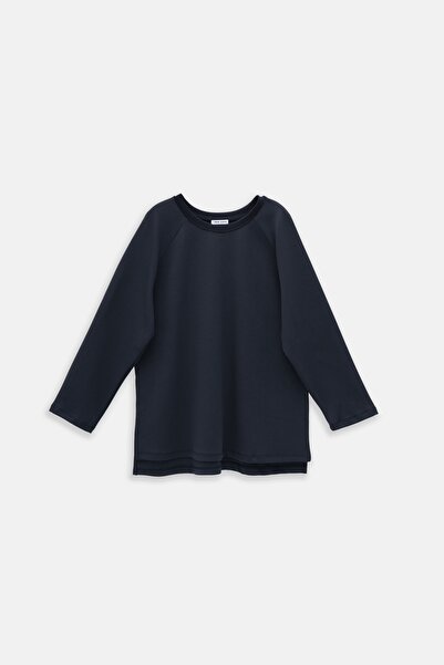 EBU Prive Hanorac interlock cu mânecă lungă pentru femei, bleumarin