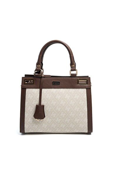 Silver Polo Silver & Polo Sp1174 Women's Clutch Bag Monogram Stone-Brown