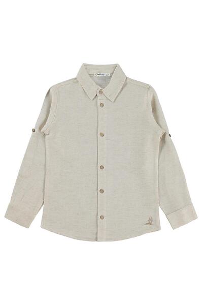 Civil Boys Basic Wicker Shirt for 10-13 Years - Beige 10-11 Years