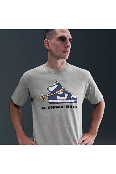 Nike Tricou U NSW Tee M90 Vintage pentru bărbați – Tricou gri sport și casual...