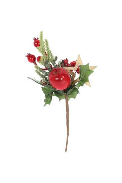 Goliat PIK Z JARZĘBINĄ I JABŁKIEM GAŁĄZKA 22 CM czerwona