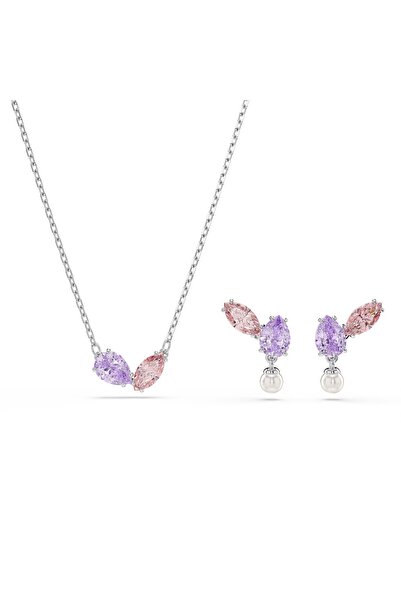 Swarovski Ariana Grande x Set, Karışık kesimler, Çok renkli, Rodyum kaplama