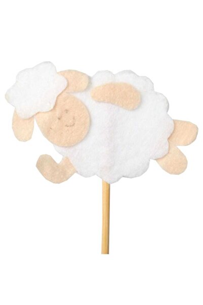 Goliat Wielkanocna Figurka Owca z Filcu - Biały Baranek na Piku, 26 cm