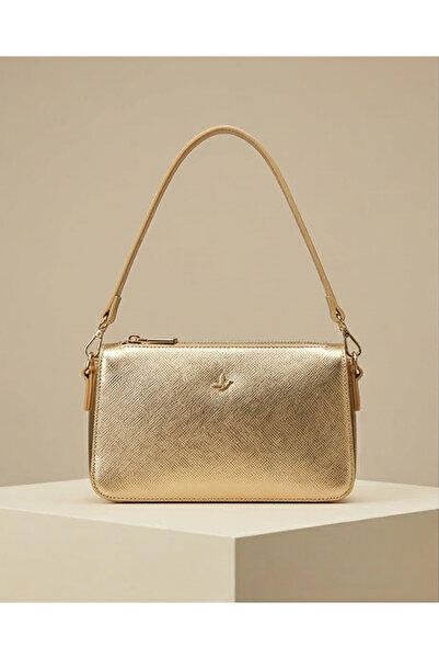 Beymen Collection Bymen Gold Bag ,Length 13 Cm, Width 21 Cm, a Magnificent It...