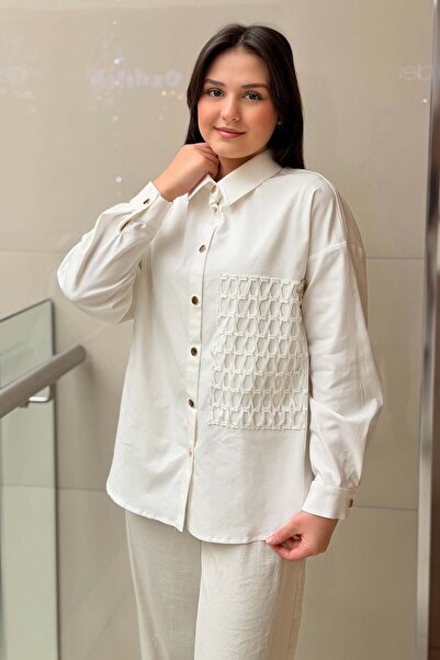 Ceremony Önden Çıtçıtlı File Baskı Detaylı Neptün Gömlek