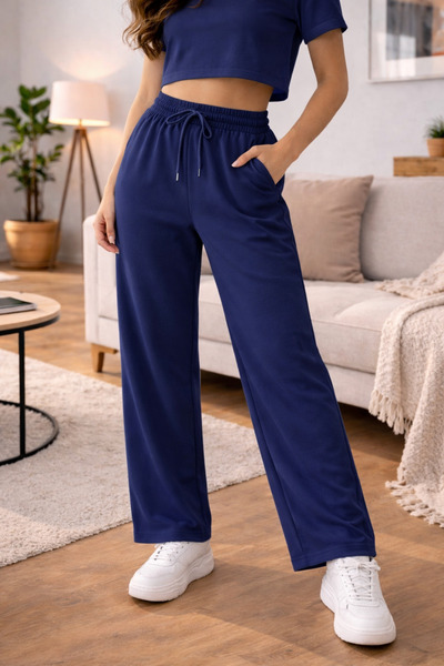 Melff Women's Wide-Leg Pants Soft-Textured Premium Fabric Relaxed Fit Casual ...