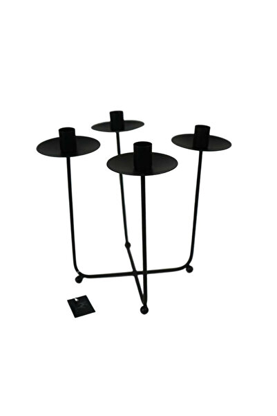 Kolony Black metal candlestick, 27cm
