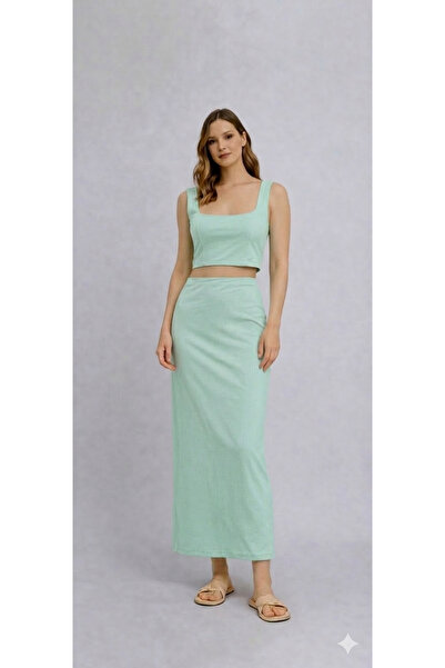 Kutaf Set de vară din bumbac piese, fustă și top din material textil - Opțiun...