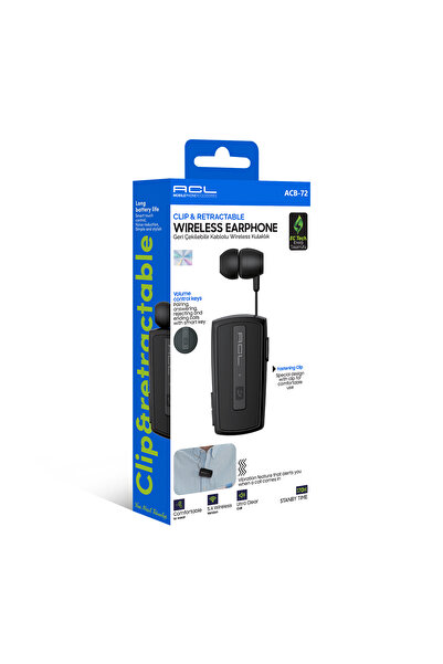 ACL ACB-72 Makaralı Klipsli Bluetooth 5.4 Kablosuz Kulaklık Titreşimli 18 Saa...