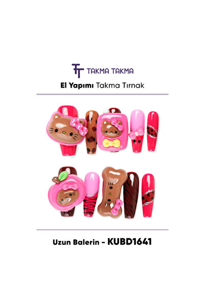 Takma Takma 10'lu Uzun Balerin Renkli KUBD1641 Tekrar Kullanılabilir El Yapım...