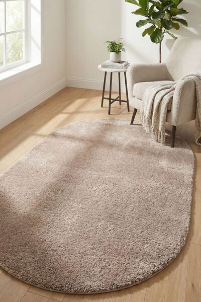 dekozer Oval Puffy Yumuşak Peluş Halı |, Kaymaz, Yıkanabilir, Antre, Hol, Mut...