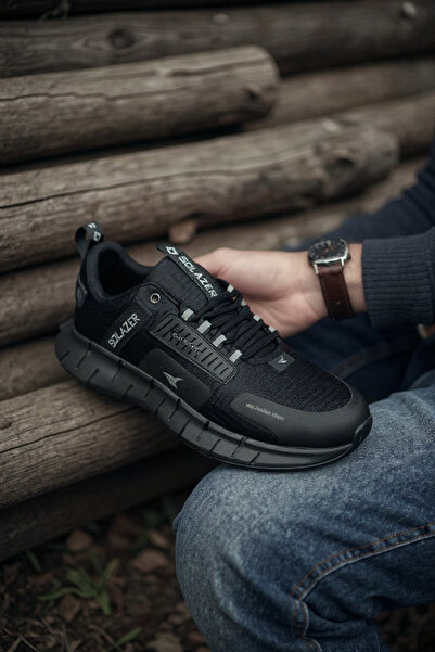 SOLAZER Men's Comfortable Sneakers Daily Black Sports Shoes