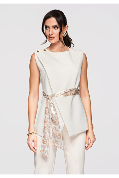 OMBRE Bluză V-1 galben S Ecru