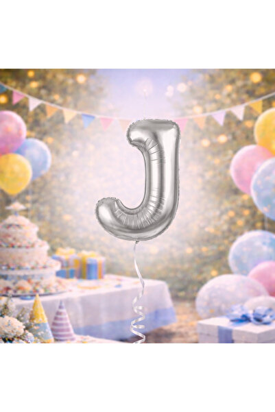 Happyewent Silver Letter J Foil Balloon 40” (100 cm) – Helium Compatible, Pac...