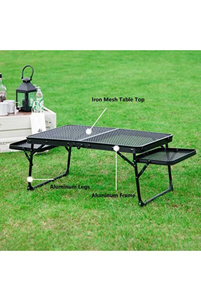 VENUSTAR Masa pliabila din plasa de fier, portabila, 60 X40 X 26 CM