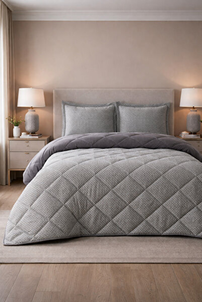 BED LİNE Sensity Uyku Seti Çift Kişilik Cleo Gri