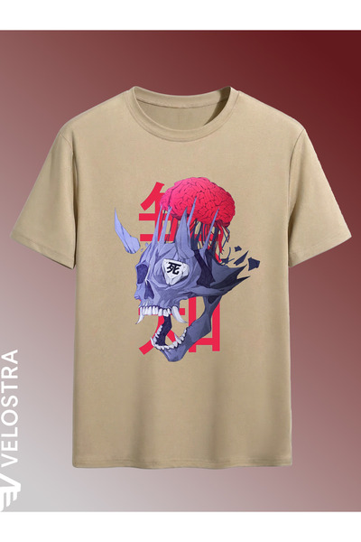 Velostra Unisex Γυναικεία Ανδρικά Ιαπωνικά Oni με τύπωμα oversized Άνετα μπλο...