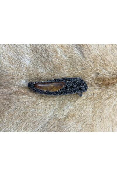 sürmene el yapımı Gravur Sürmene Çakı - S590 Çelik - Gravur Sap - El Yapımı