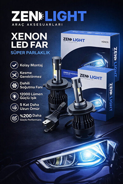 Sviesa H4 Xenon LED Far Ampul Süper Parlaklık Güçlü Uzun Ömürlü LED Far