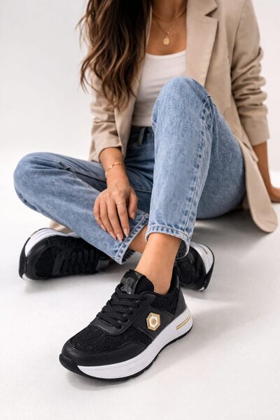 Slipcat Lace Detailed Trend 5 cm Platform High Sole Women's Sneakers Sports S...