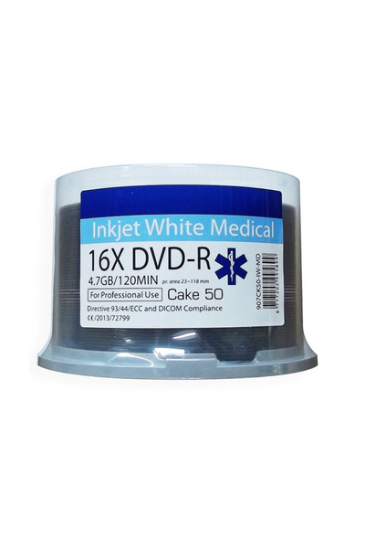 Traxdata DVD-R 4.7Gb 16X imprimabil cu jet de cerneală alb RiTEK Medical Line...