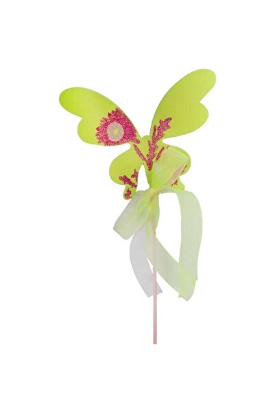 Goliat Wielkanocny Drewniany Motyl na Piku 50cm - Kolor Zielony/Seledynowy