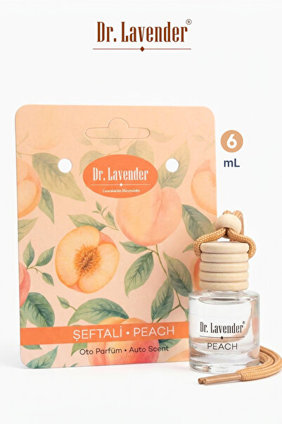 Dr.Lavender Şeftali Kokulu Oto Parfüm 6 ml Bambu Kapaklı Askılı Cam Şişe Araç...